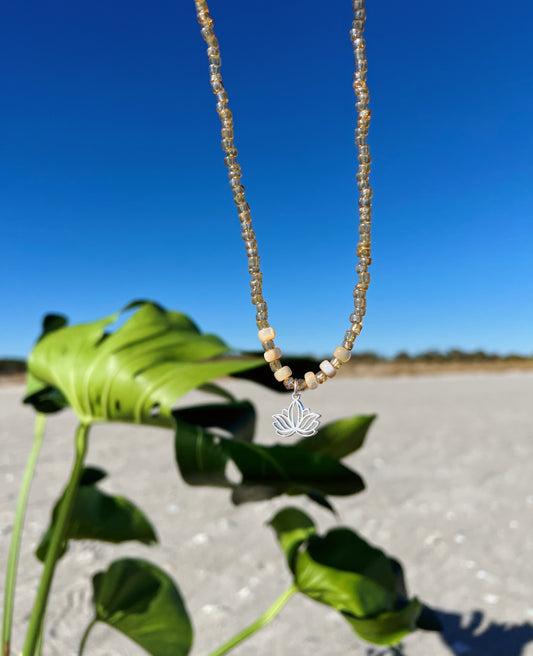 Silver Lotus Flower Necklace