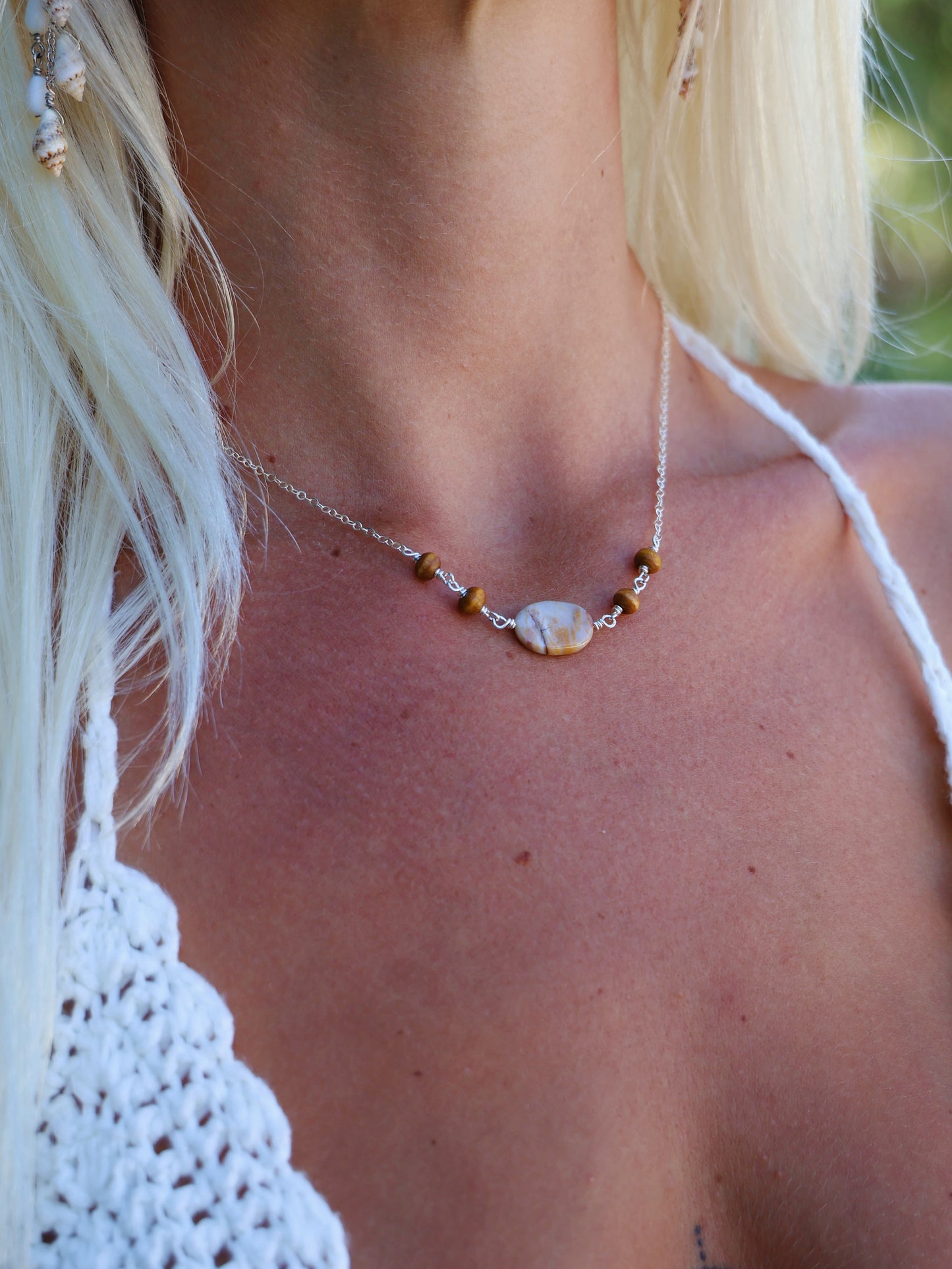 Sterling Silver Petrified Wood Necklace (OPTION 1)