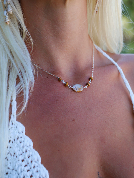 Sterling Silver Petrified Wood Necklace (OPTION 1)