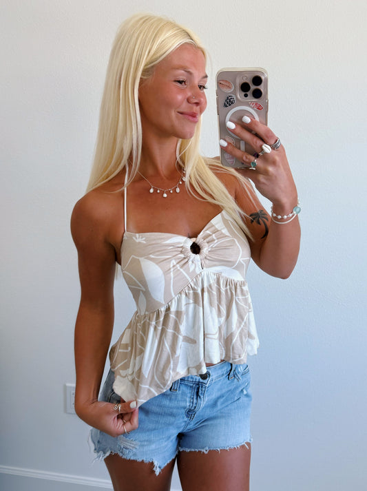 Hawaiian Floral Print Tank Top
