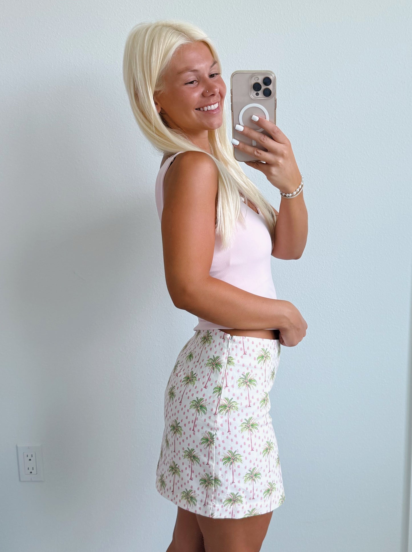 Pink & Palm High Waisted Mini Skirt