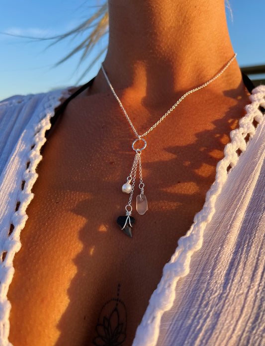 Shark Tooth Multi Drop Necklace