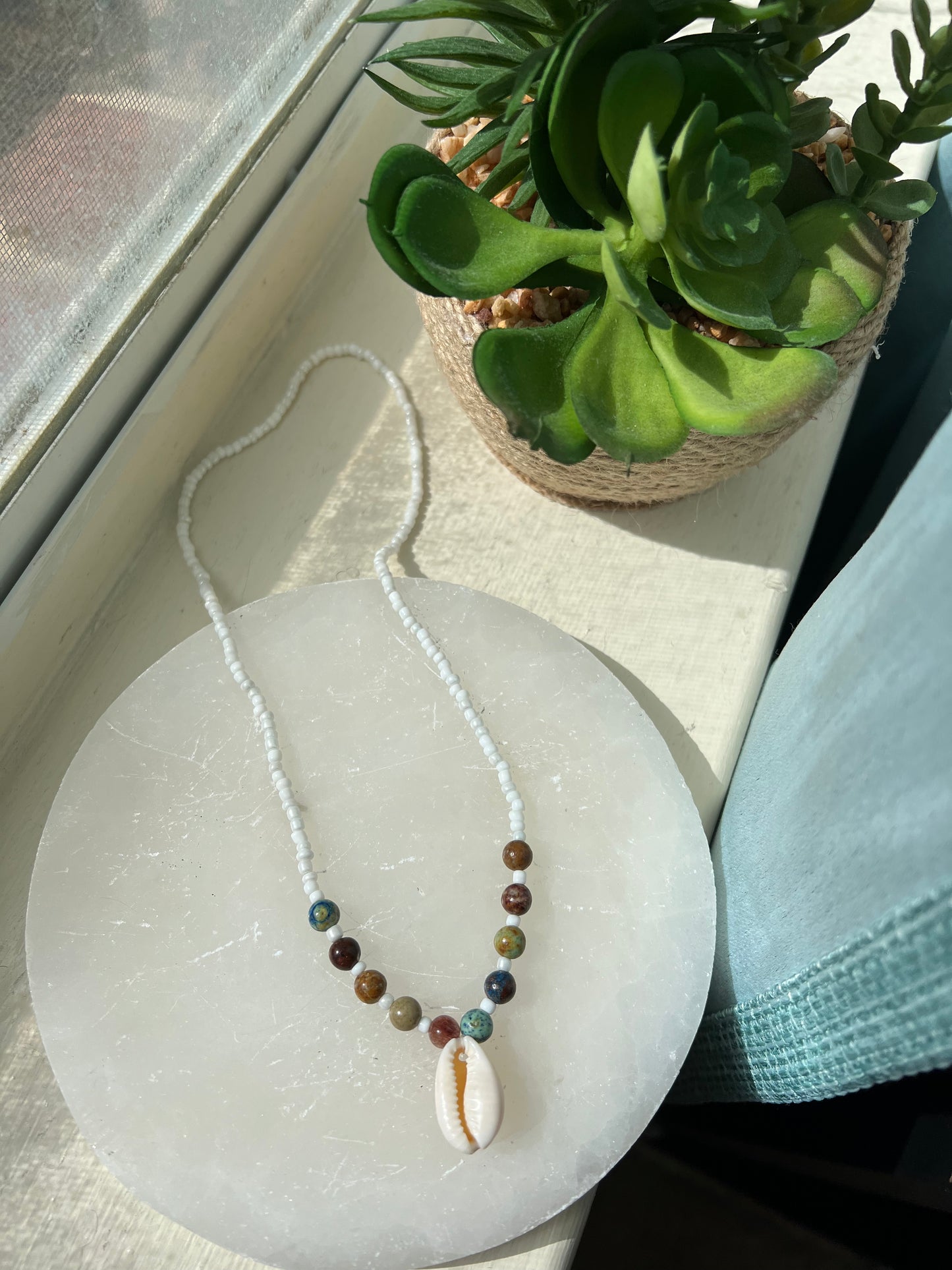 Multi Colored Cowrie Shell Necklace