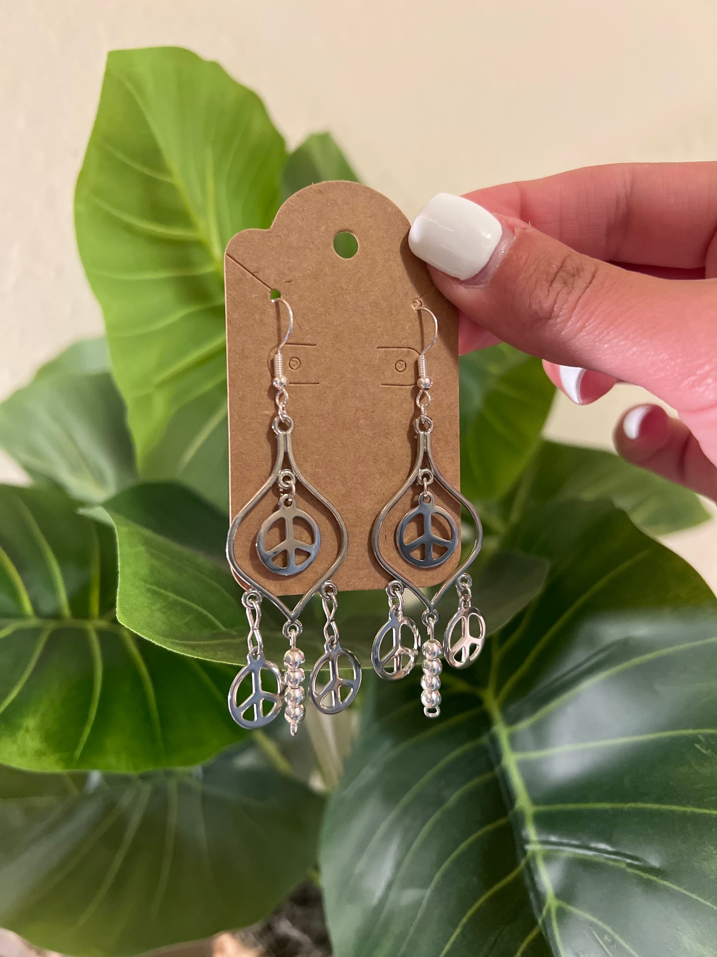 Peace Sign Dangle Earrings